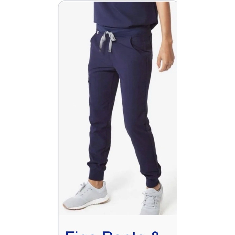 Figs Women's XS Blue Navy Zamora High Waisted Jogger Scrub Pants #F4-1